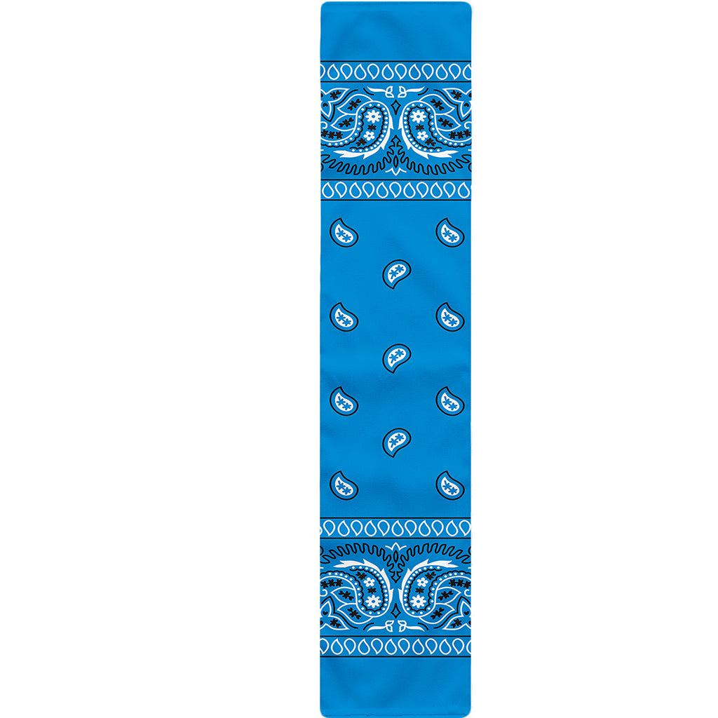 Light Blue Paisley Bandana Print Table Runner