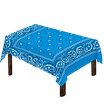 Light Blue Paisley Bandana Print Tablecloth