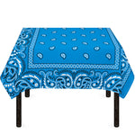 Light Blue Paisley Bandana Print Tablecloth