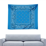 Light Blue Paisley Bandana Print Tapestry