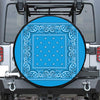 Light Blue Paisley Bandana Print Tire Cover