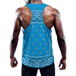 Light Blue Paisley Bandana Print Training Tank Top