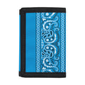 Light Blue Paisley Bandana Print Trifold Wallet