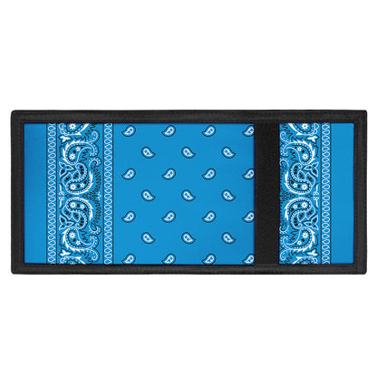 Light Blue Paisley Bandana Print Trifold Wallet