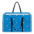 Light Blue Paisley Bandana Print Utility Tote Bag