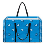 Light Blue Paisley Bandana Print Utility Tote Bag