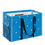 Light Blue Paisley Bandana Print Utility Tote Bag