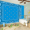 Light Blue Paisley Bandana Print Wall Sticker