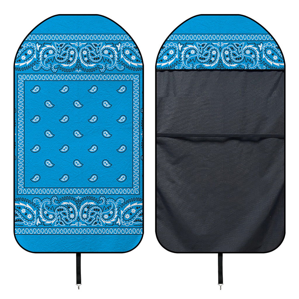 Light Blue Paisley Bandana Print Waterproof Car Seat Cover
