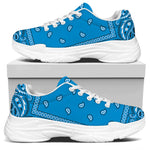 Light Blue Paisley Bandana Print White Chunky Shoes