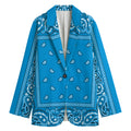Light Blue Paisley Bandana Print Women's Blazer