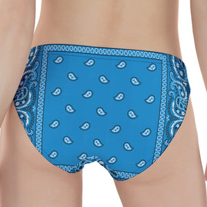 Light Blue Paisley Bandana Print Women's Panties