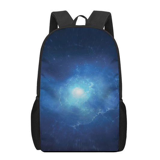 Light Blue Space Print 17 Inch Backpack