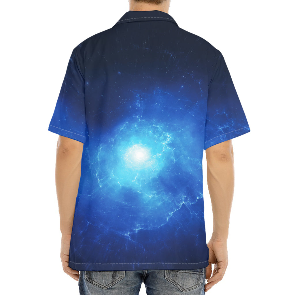 Light Blue Space Print Aloha Shirt