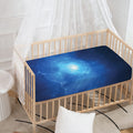 Light Blue Space Print Baby Crib Sheet