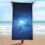 Light Blue Space Print Beach Towel