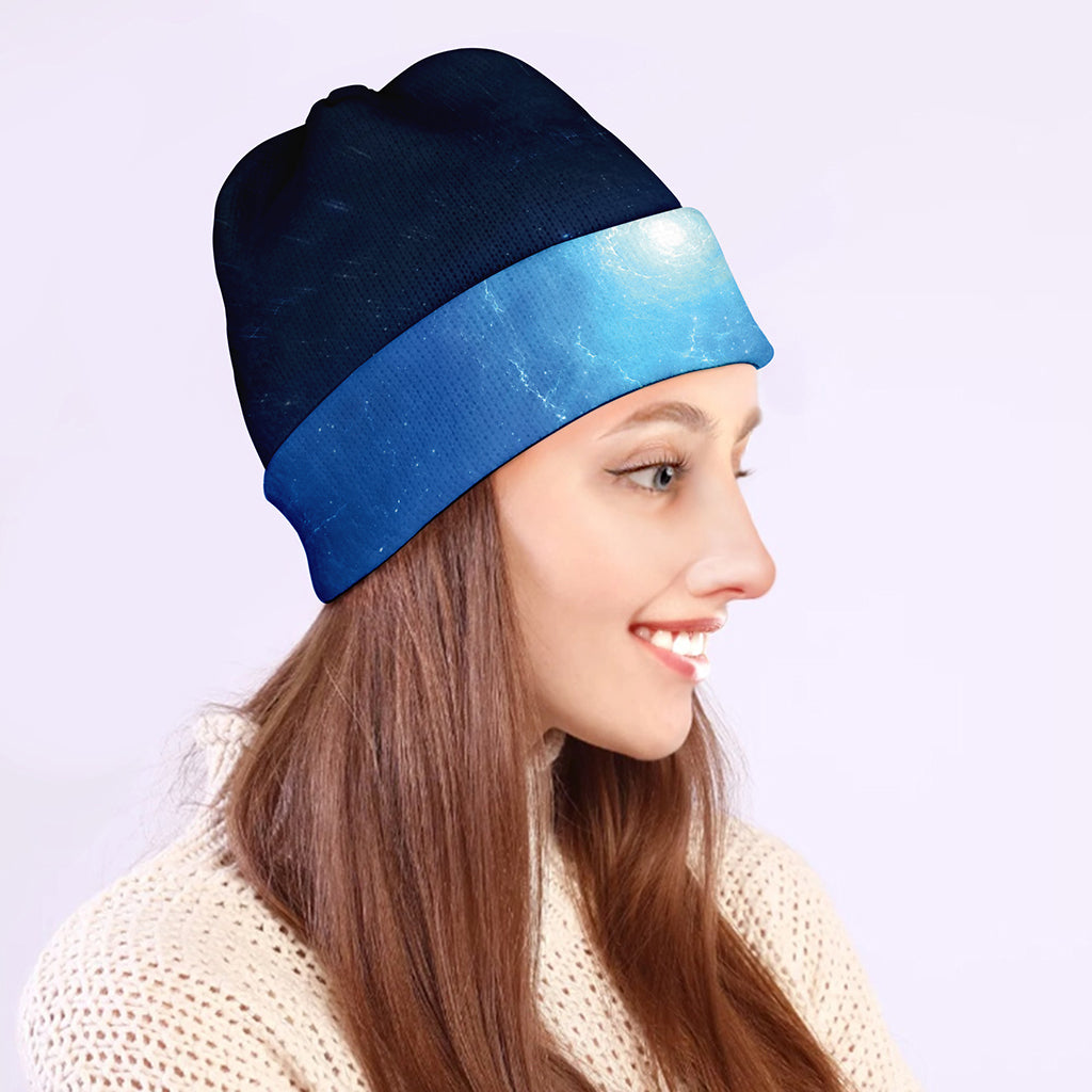 Light Blue Space Print Beanie
