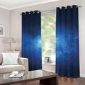 Light Blue Space Print Dimout Grommet Curtains
