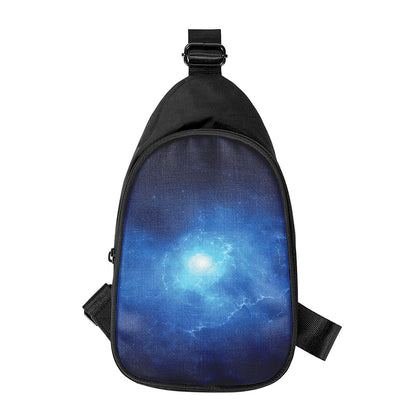 Light Blue Space Print Chest Bag