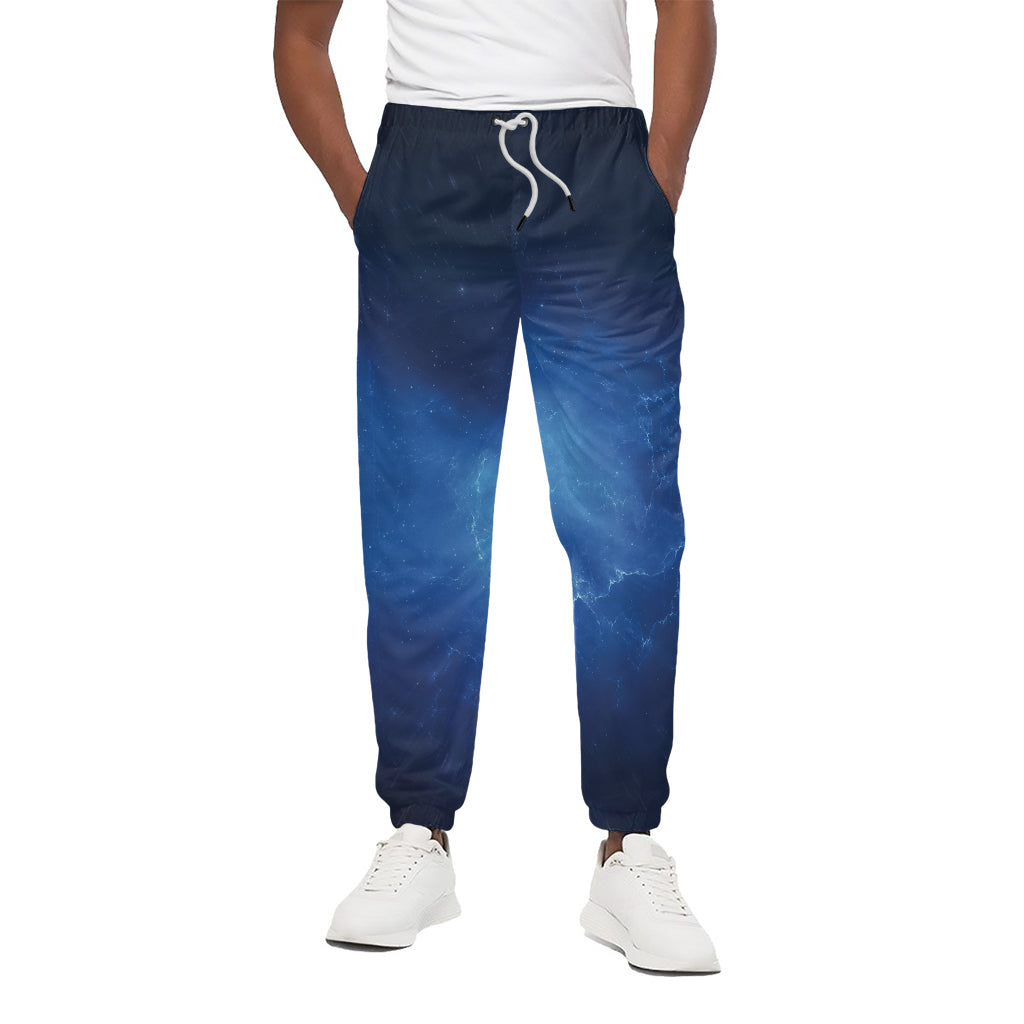 Light Blue Space Print Cotton Pants