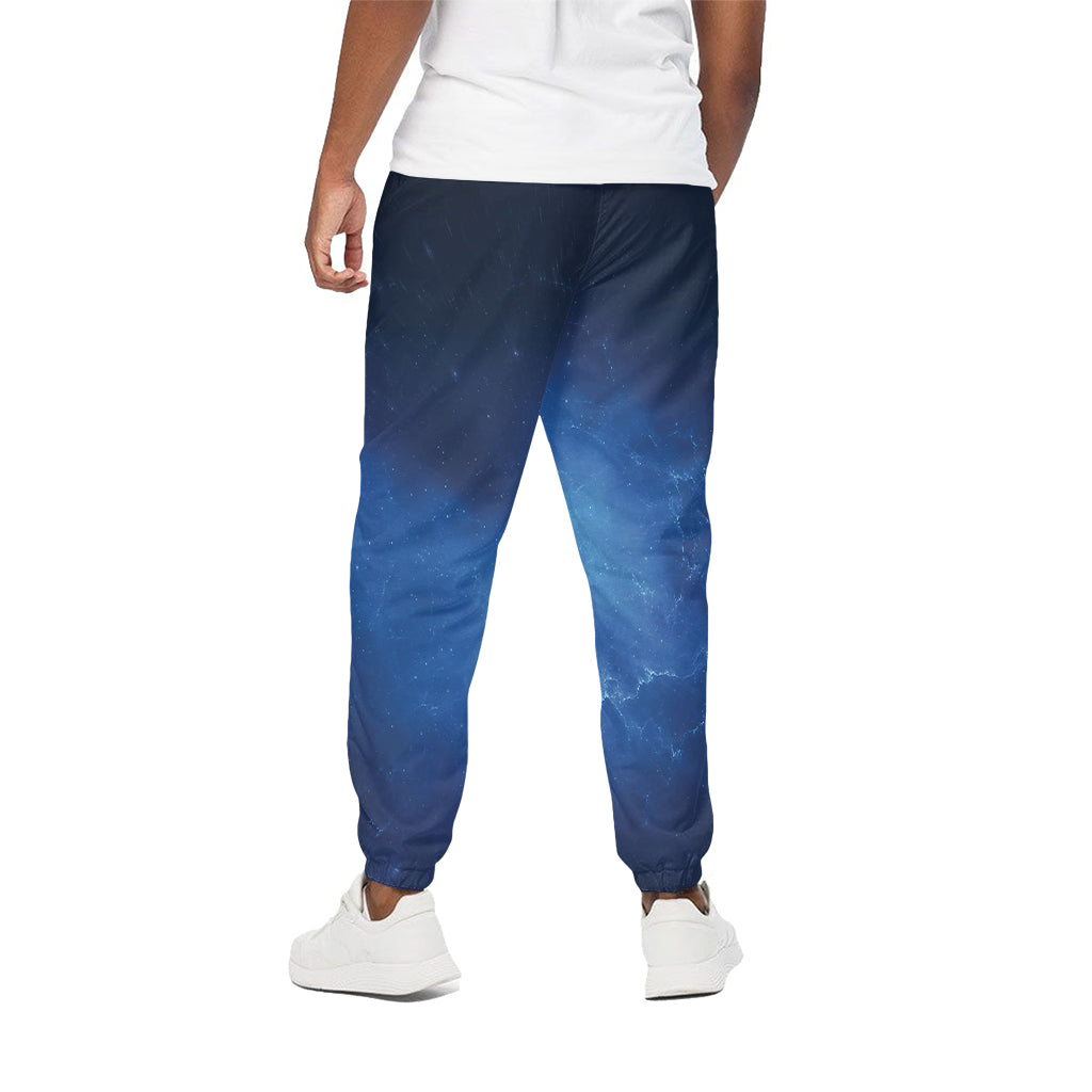 Light Blue Space Print Cotton Pants