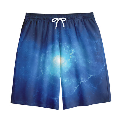 Light Blue Space Print Cotton Shorts