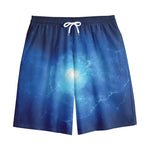 Light Blue Space Print Cotton Shorts
