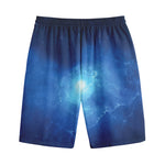 Light Blue Space Print Cotton Shorts