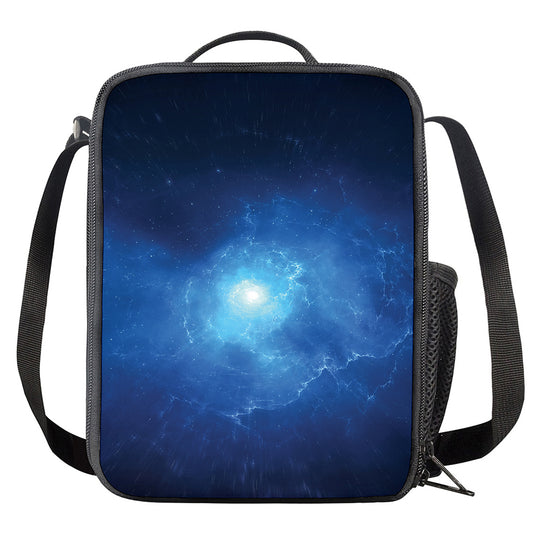 Light Blue Space Print Crossbody Lunch Bag