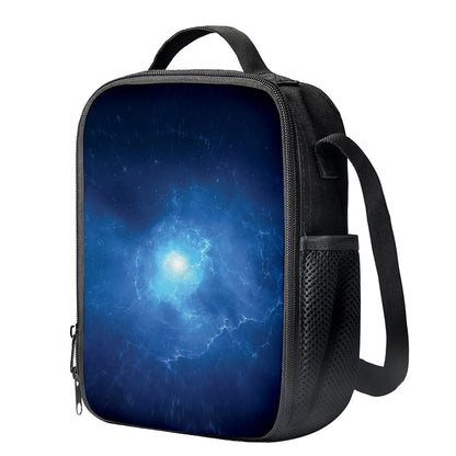 Light Blue Space Print Crossbody Lunch Bag