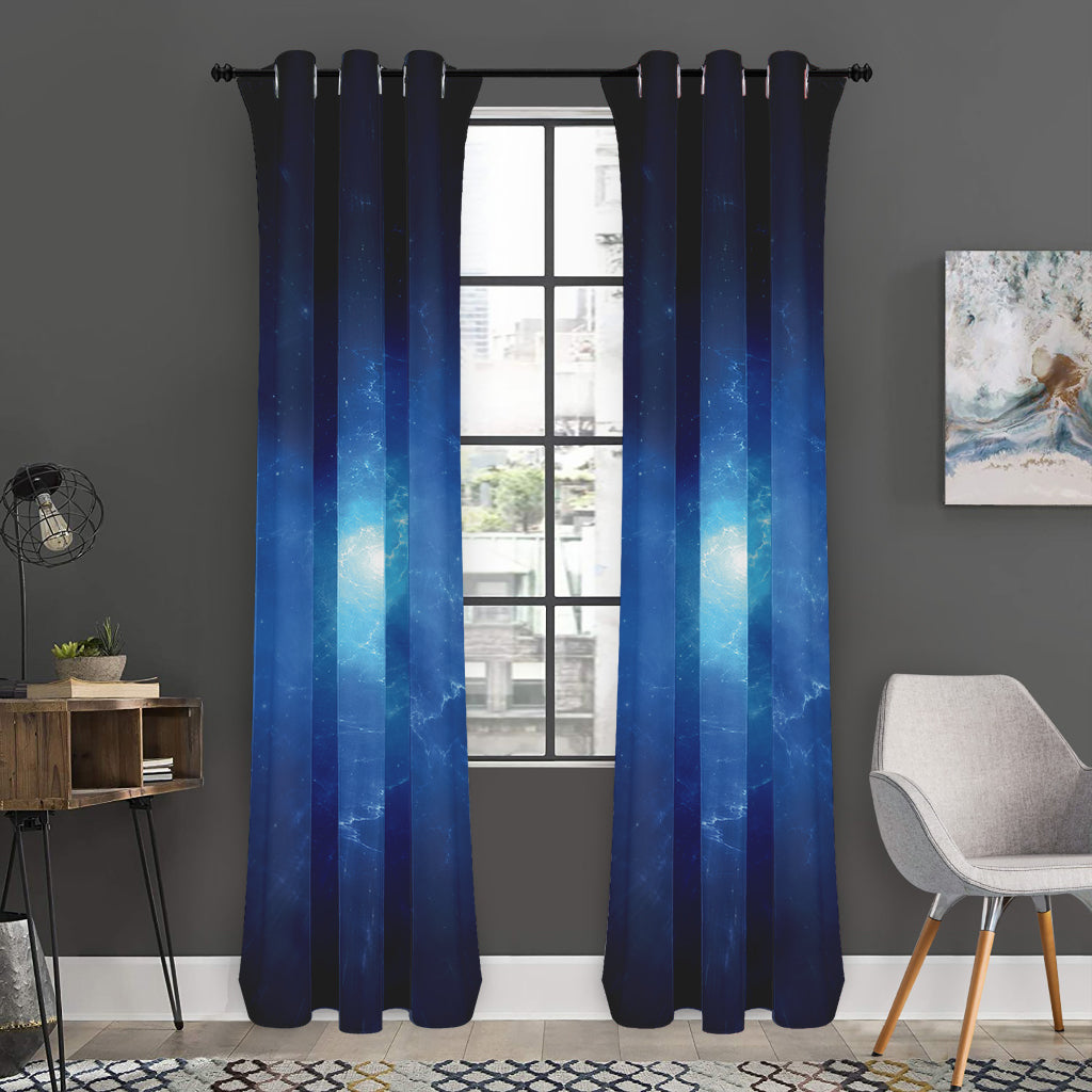 Light Blue Space Print Curtain