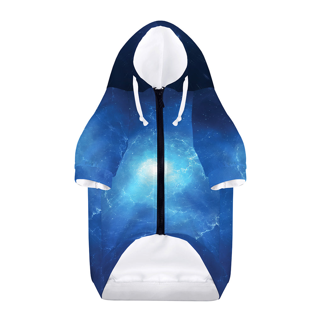 Light Blue Space Print Dog Zip Up Hoodie