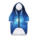 Light Blue Space Print Dog Zip Up Hoodie