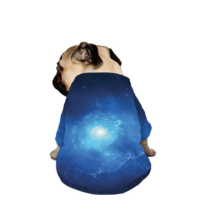 Light Blue Space Print Dog Zip Up Jacket