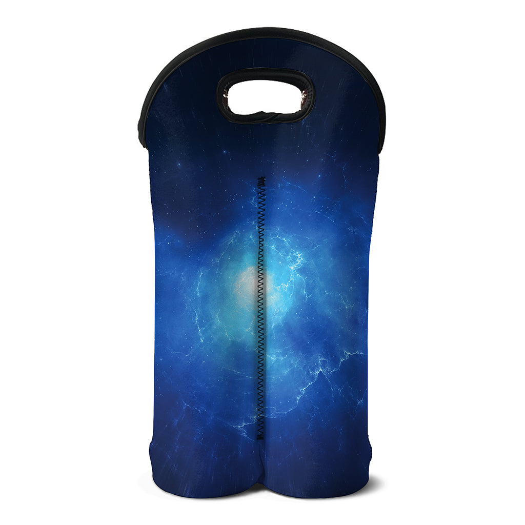 Light Blue Space Print Double Neoprene Wine Tote