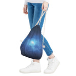Light Blue Space Print Drawstring Bag