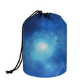 Light Blue Space Print Drawstring Makeup Bag