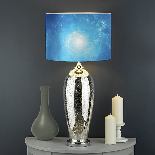 Light Blue Space Print Drum Lamp Shade