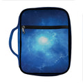 Light Blue Space Print Front Pocket Bible Bag