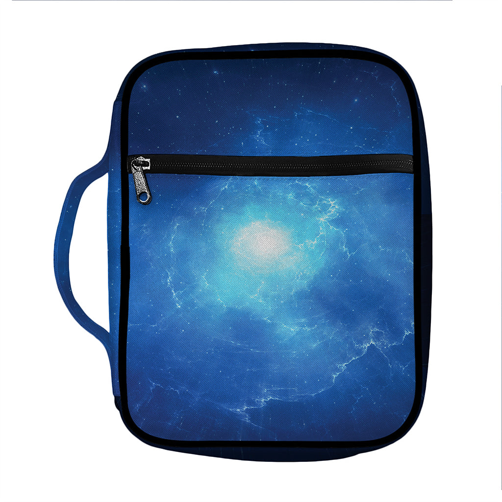 Light Blue Space Print Front Pocket Bible Bag