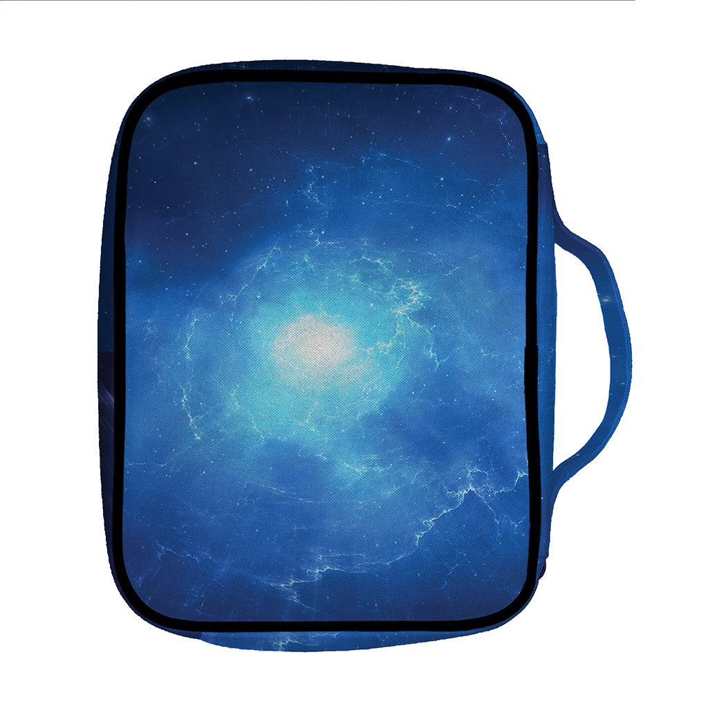 Light Blue Space Print Front Pocket Bible Bag