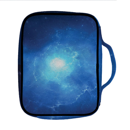 Light Blue Space Print Front Pocket Bible Bag