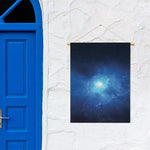 Light Blue Space Print Garden Flag