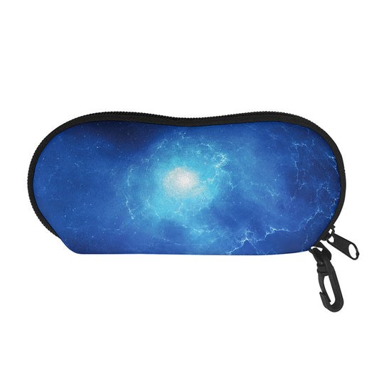 Light Blue Space Print Glasses Case