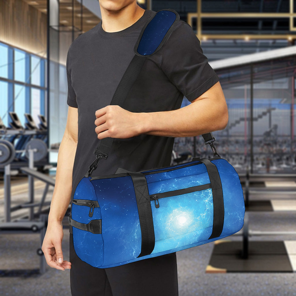 Light Blue Space Print Gym Bag