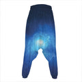 Light Blue Space Print Hammer Pants