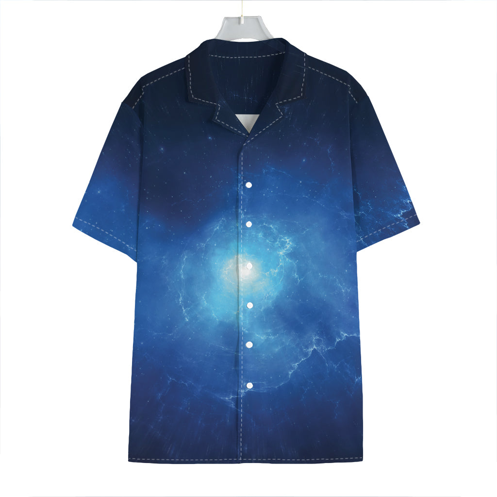 Light Blue Space Print Hawaiian Shirt