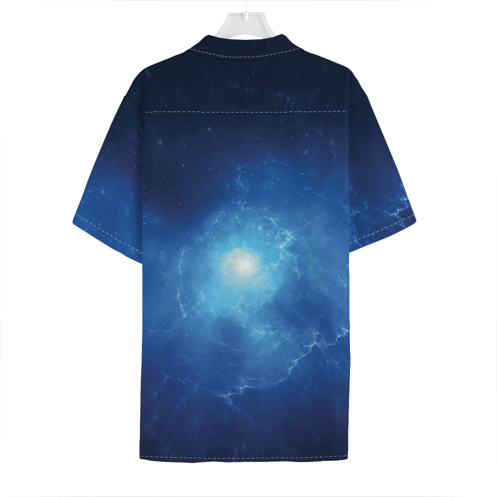 Light Blue Space Print Hawaiian Shirt