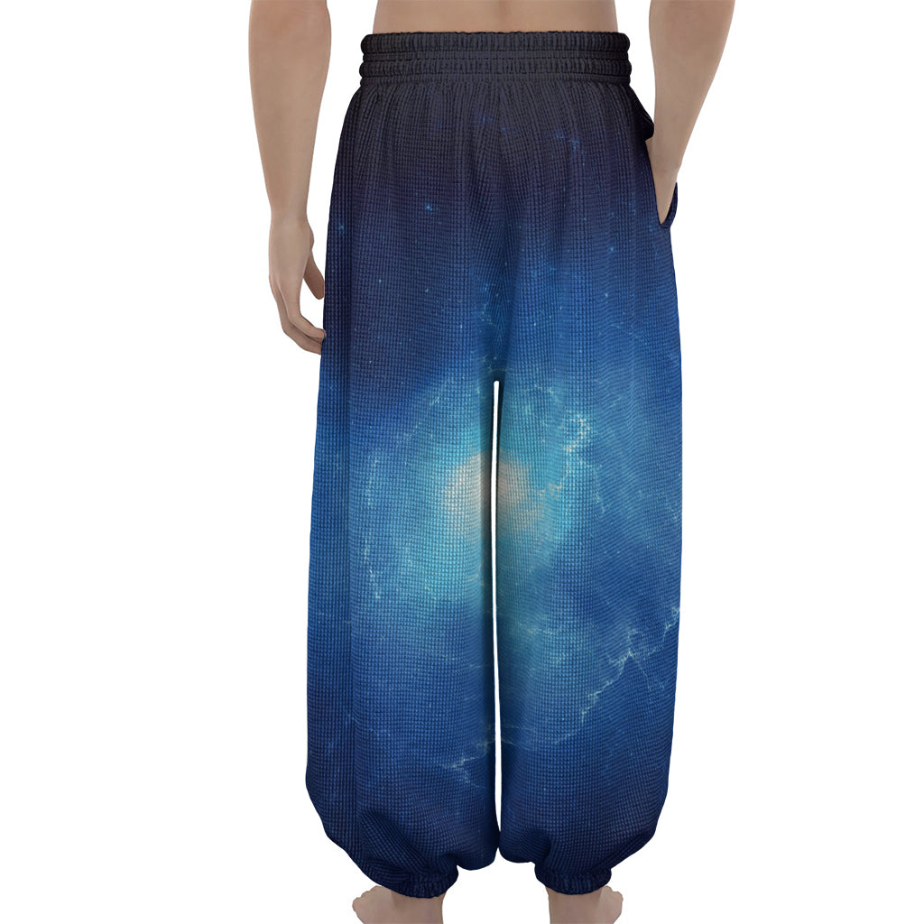 Light Blue Space Print Lantern Pants