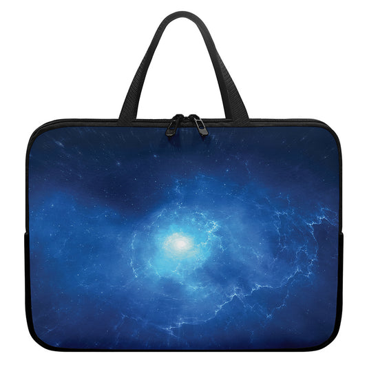 Light Blue Space Print Laptop Sleeve With Handle